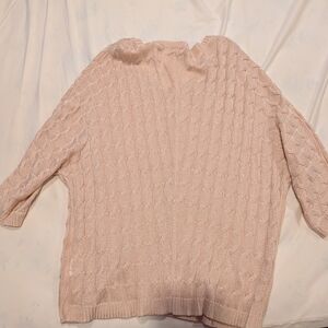 New York & Company Peach / Pastel Pink with Rose Gold/Metallic shimmer Dolman Sw